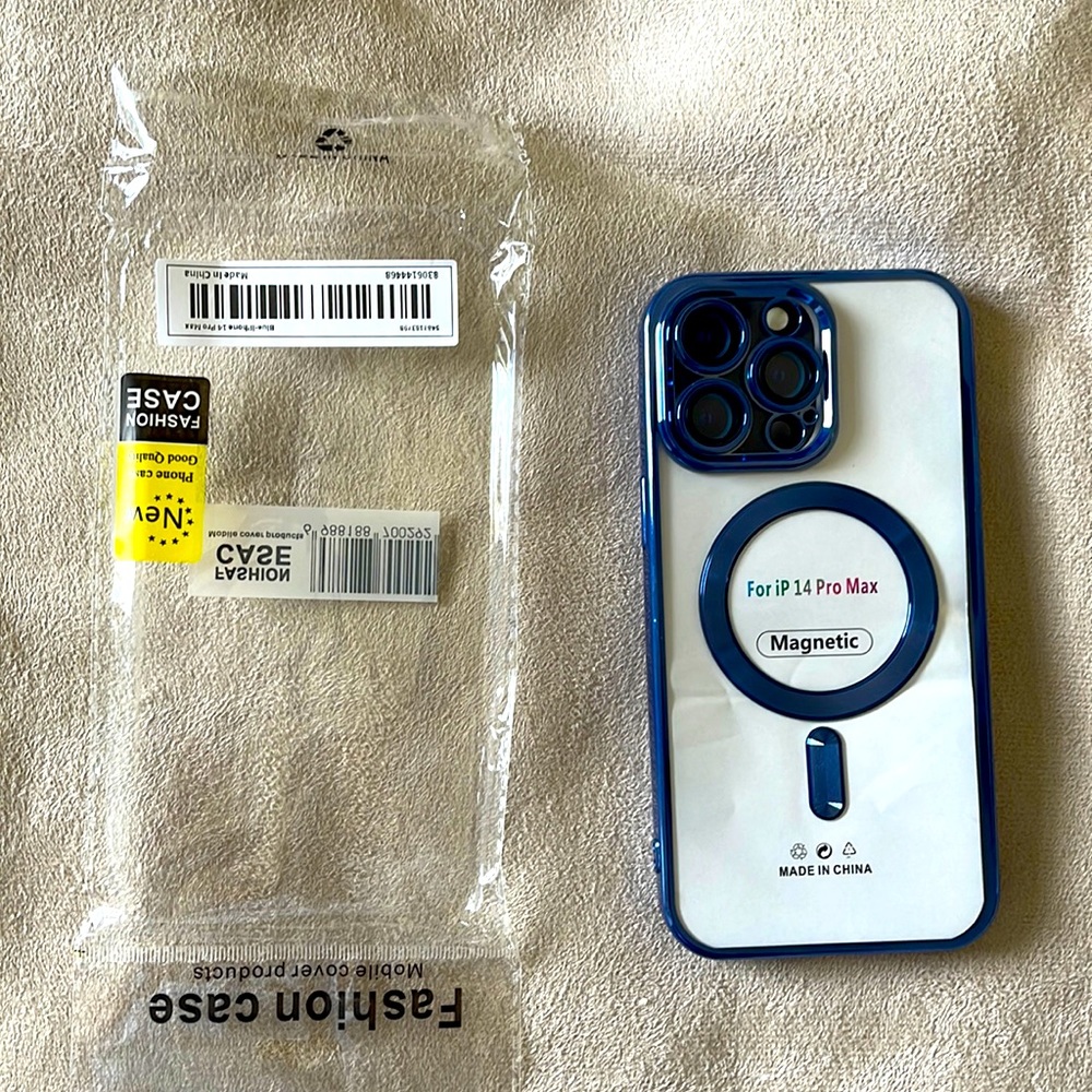 Transparent Phone Case For Magsafe Magnetic Wireless Charging For Iphone Blue